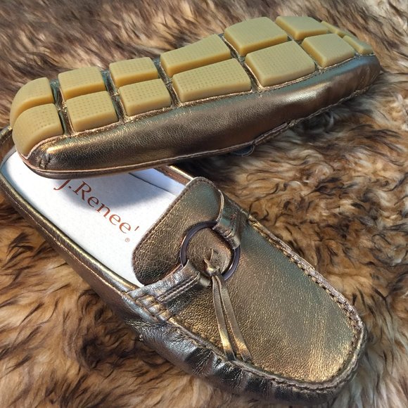 J. Renee Bronze Metallic Leather Mule/Slide (NEW) - Picture 9 of 15
